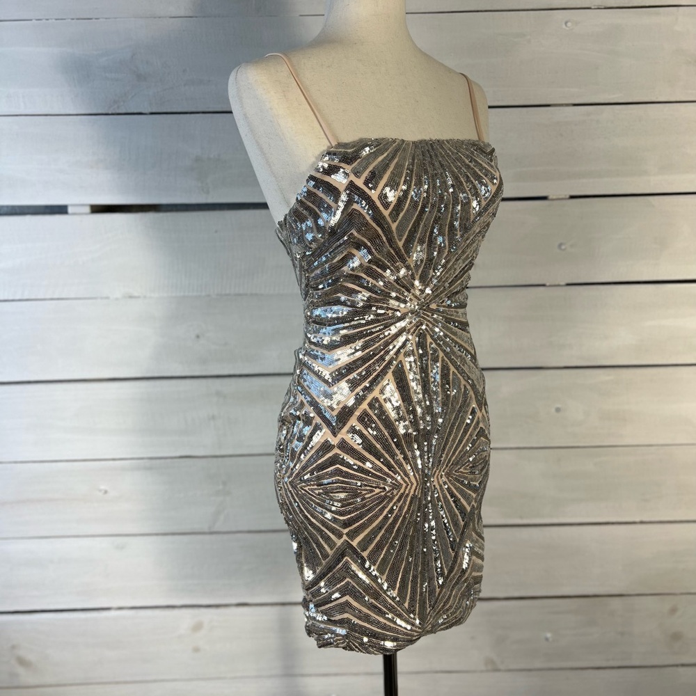 Lulus size small silver deco style dress